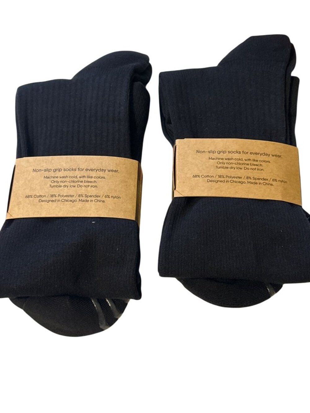 Gripjoy Non-Slip Grip Socks Extra Large 68% Cotton Blend Black - Picture 2 of 4
